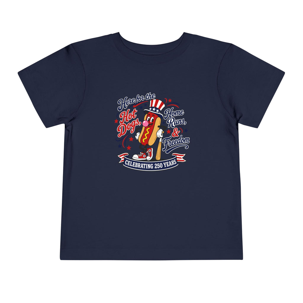 Patriotic 'Here for the Hot Dogs' Toddler Tee — 4th of July Kids Shirt