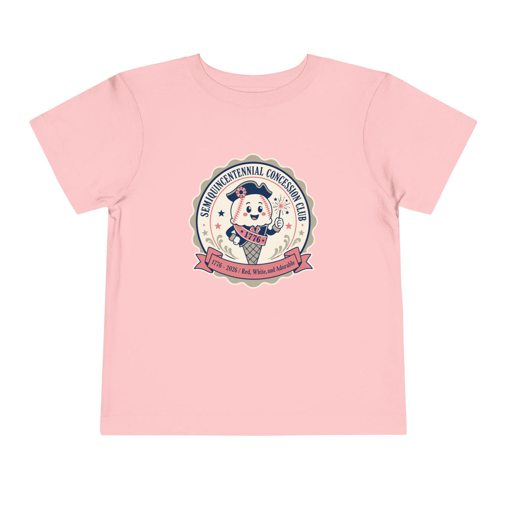 Retro Ice Cream Mascot Toddler Tee – Semiquincentennial Concession Club Kids Shirt (1776–2026)