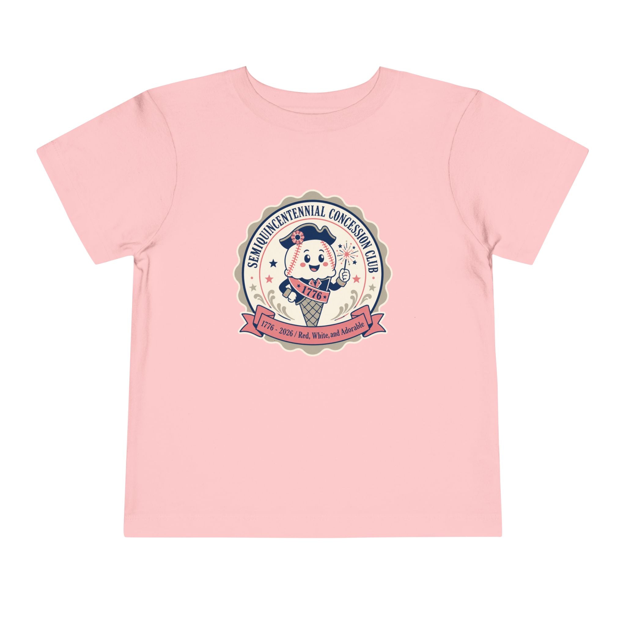 Retro Ice Cream Mascot Toddler Tee – Semiquincentennial Concession Club Kids Shirt (1776–2026)