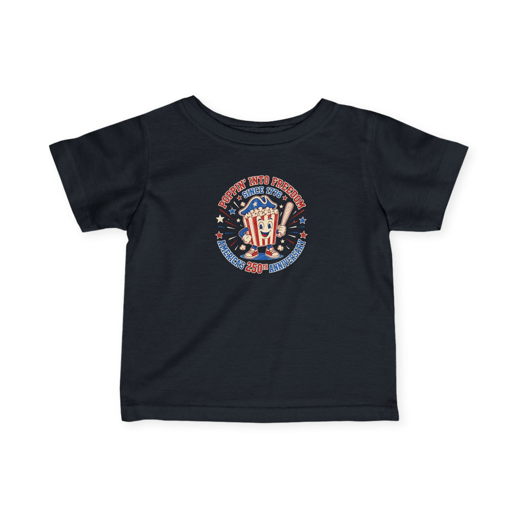 Infant Tee — 'Poppin' Into Freedom' 250th America Independence Baby Shirt