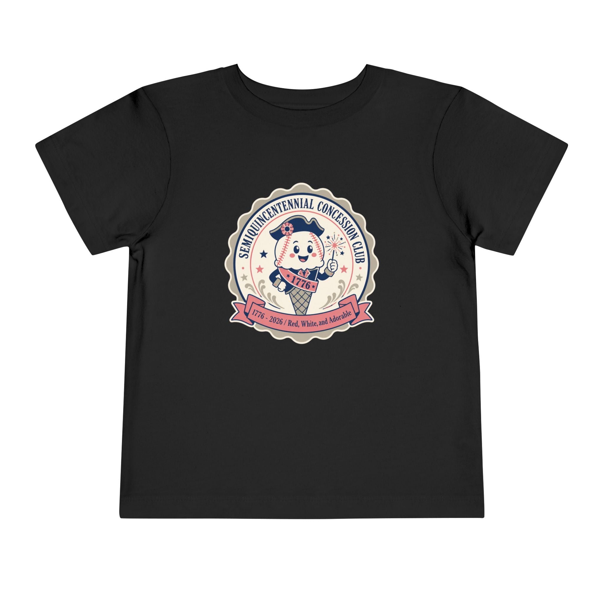 Retro Ice Cream Mascot Toddler Tee – Semiquincentennial Concession Club Kids Shirt (1776–2026)