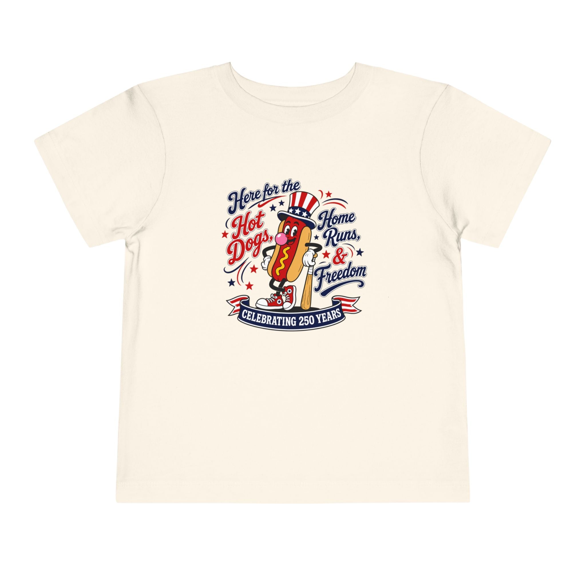 Patriotic 'Here for the Hot Dogs' Toddler Tee — 4th of July Kids Shirt