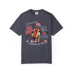 T-Shirt — 'Here for the Hot Dogs, Home Runs & Freedom' 250th Celebration Patriotic Tee
