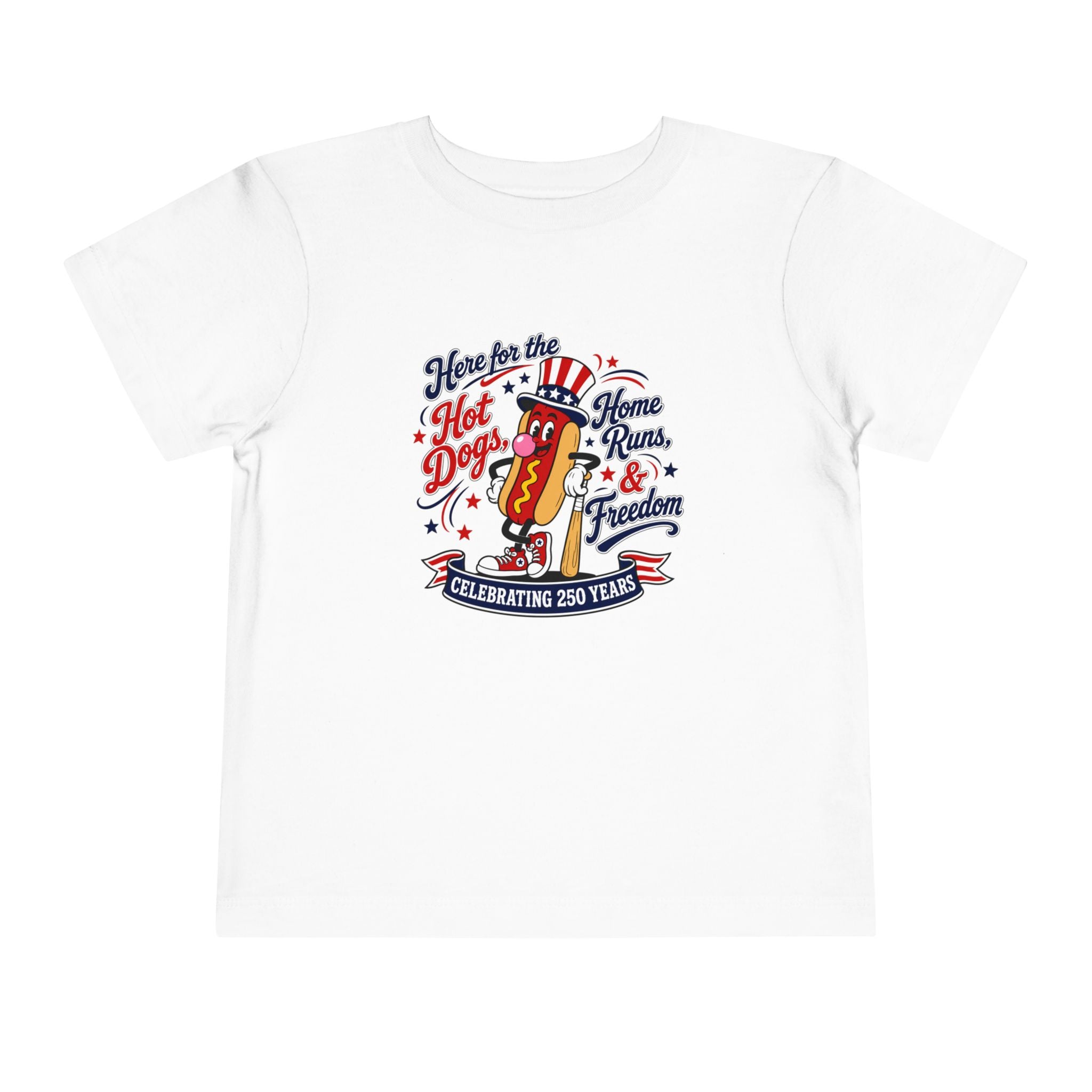 Patriotic 'Here for the Hot Dogs' Toddler Tee — 4th of July Kids Shirt