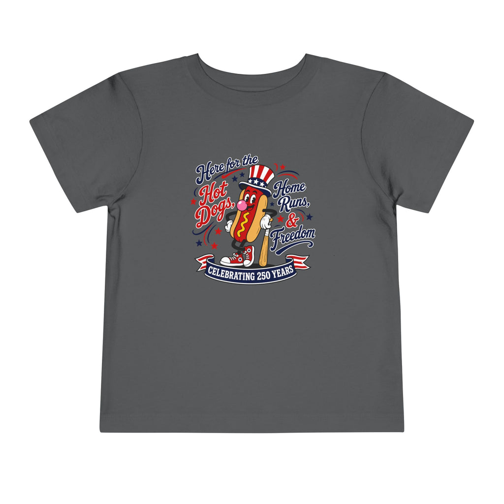 Patriotic 'Here for the Hot Dogs' Toddler Tee — 4th of July Kids Shirt