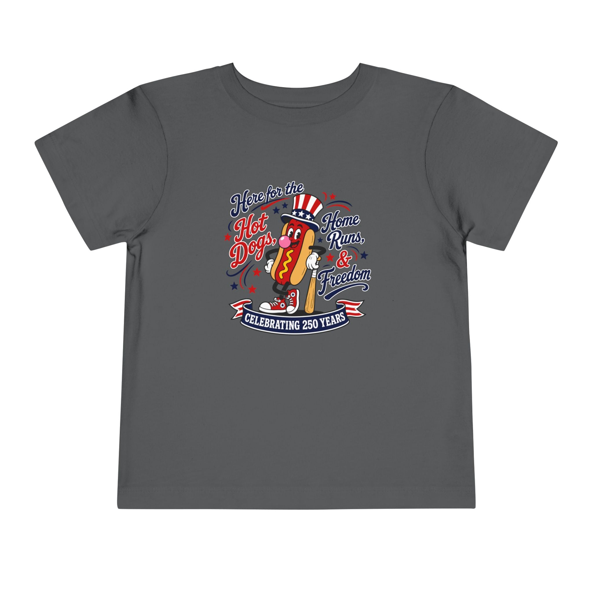 Patriotic 'Here for the Hot Dogs' Toddler Tee — 4th of July Kids Shirt