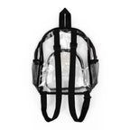 Clear Stadium Backpack — Transparent School & Game Day Bag with Front Logo Pocket