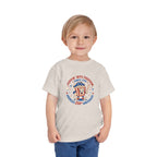 Retro Popcorn Toddler Tee — “Poppin’ Into Freedom” 250th Anniversary Patriotic Popcorn Graphic