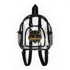 Clear Stadium Backpack — Transparent School & Game Day Bag with Front Logo Pocket