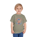 Retro Popcorn Toddler Tee — “Poppin’ Into Freedom” 250th Anniversary Patriotic Popcorn Graphic