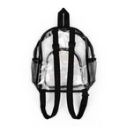 Clear Stadium Backpack — Transparent School & Game Day Bag with Front Logo Pocket