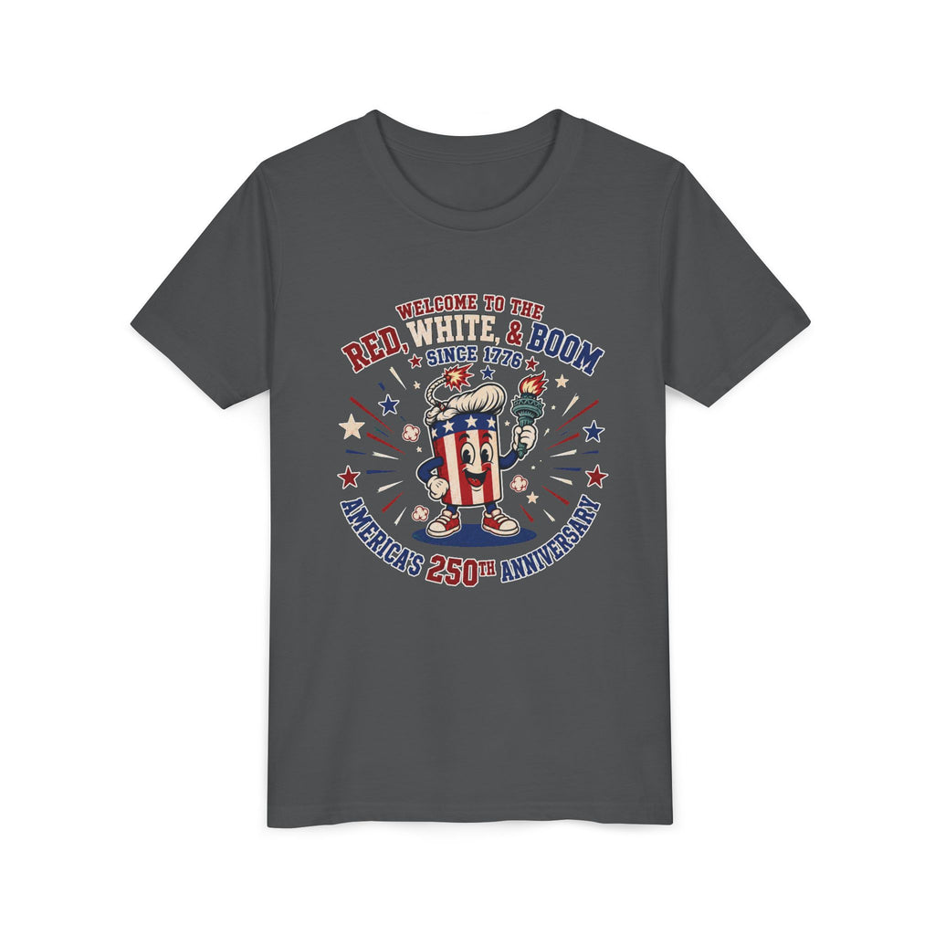 Youth Tee - "Red, White & Boom" America’s 250th Anniversary Patriotic Tee