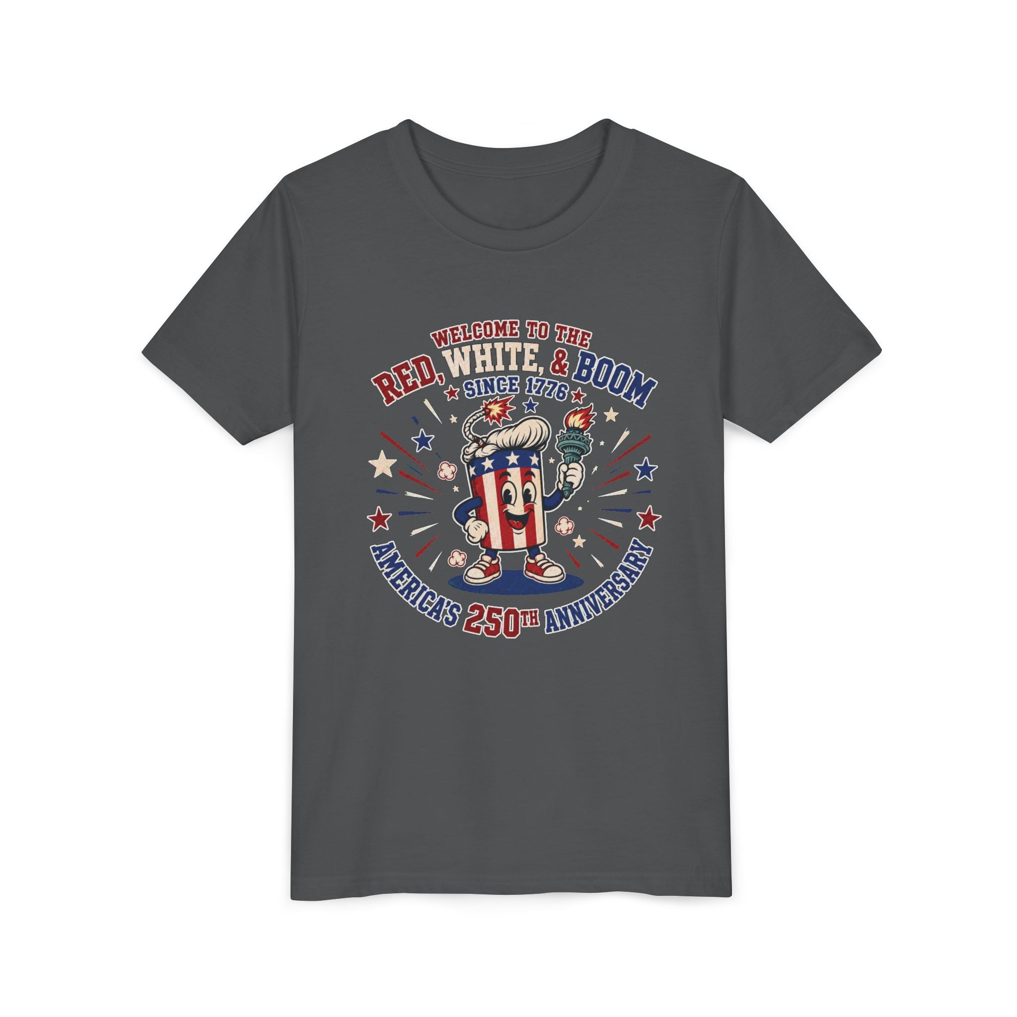Youth Tee - "Red, White & Boom" America’s 250th Anniversary Patriotic Tee