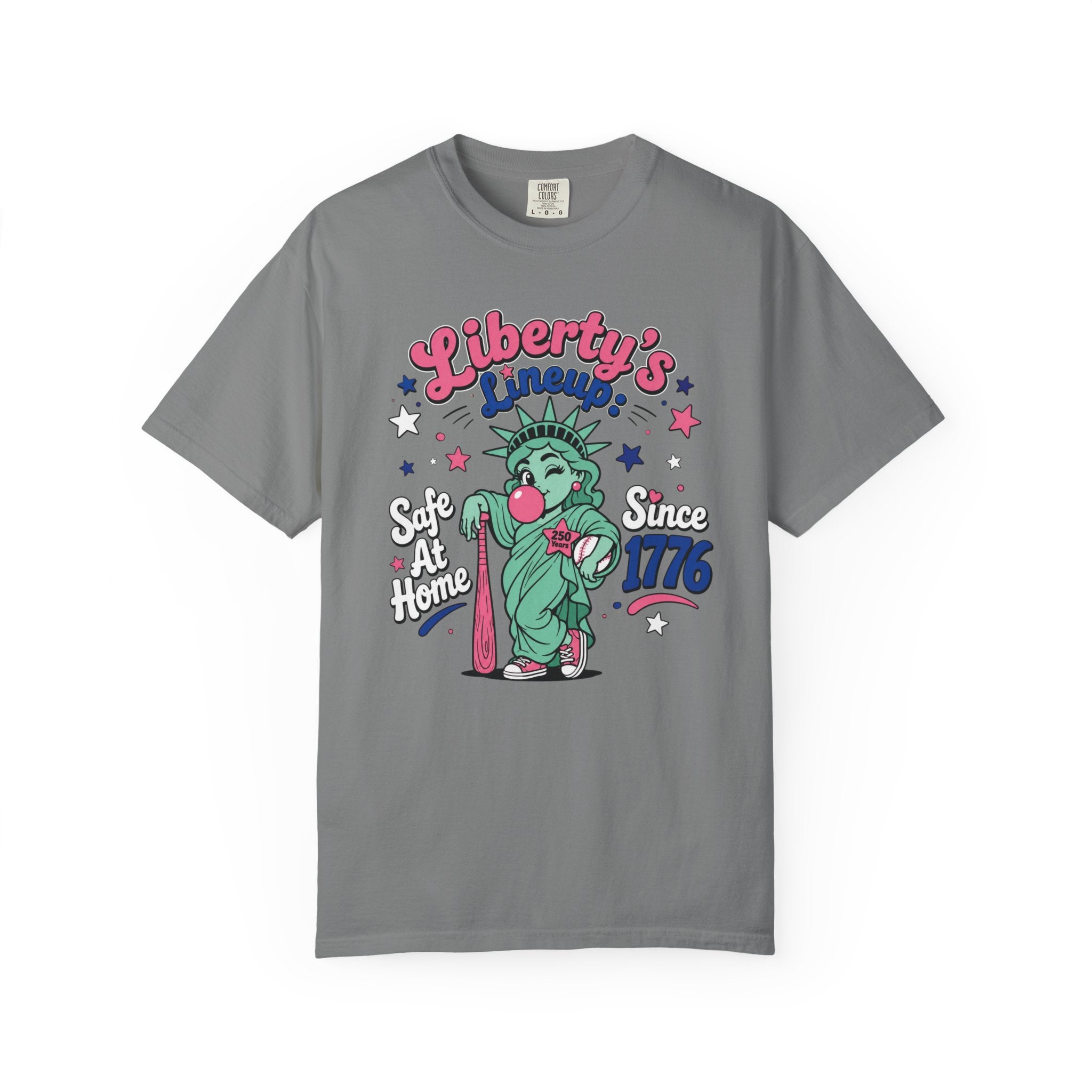T-Shirt — "Liberty's Lineup" Statue of Liberty Funny 1776 Fourth of July Tee