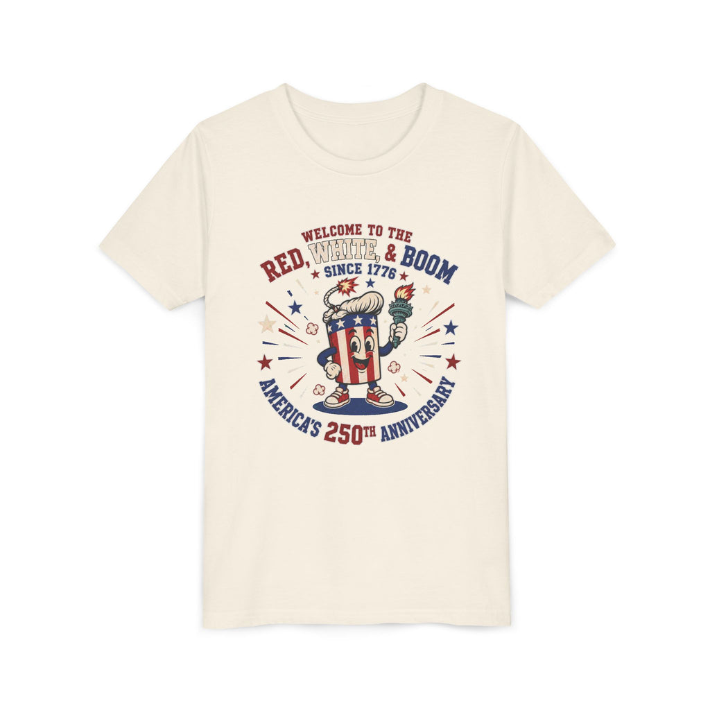 Youth Tee - "Red, White & Boom" America’s 250th Anniversary Patriotic Tee