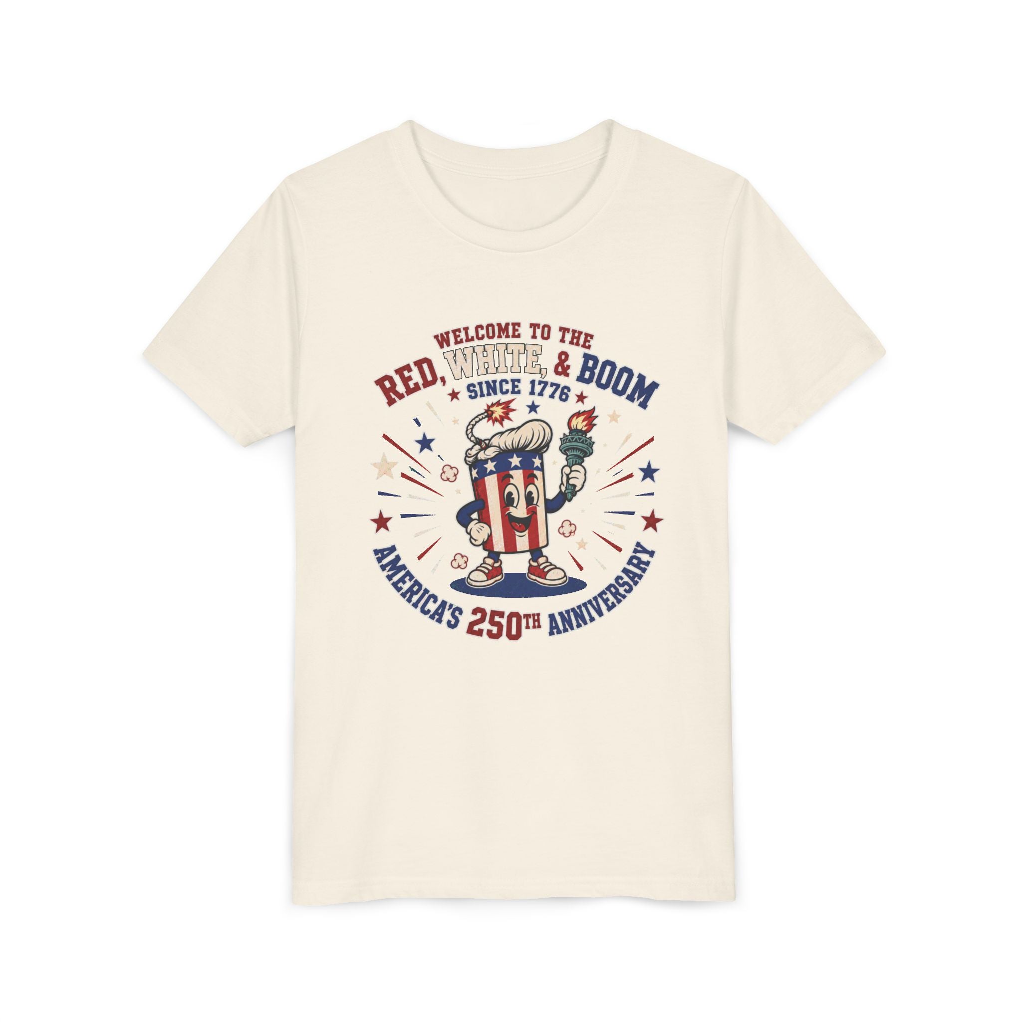 Youth Tee - "Red, White & Boom" America’s 250th Anniversary Patriotic Tee