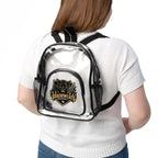 Clear Stadium Backpack — Transparent School & Game Day Bag with Front Logo Pocket