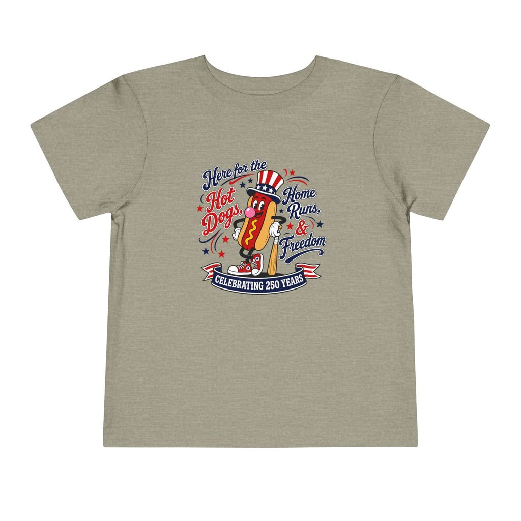 Patriotic 'Here for the Hot Dogs' Toddler Tee — 4th of July Kids Shirt