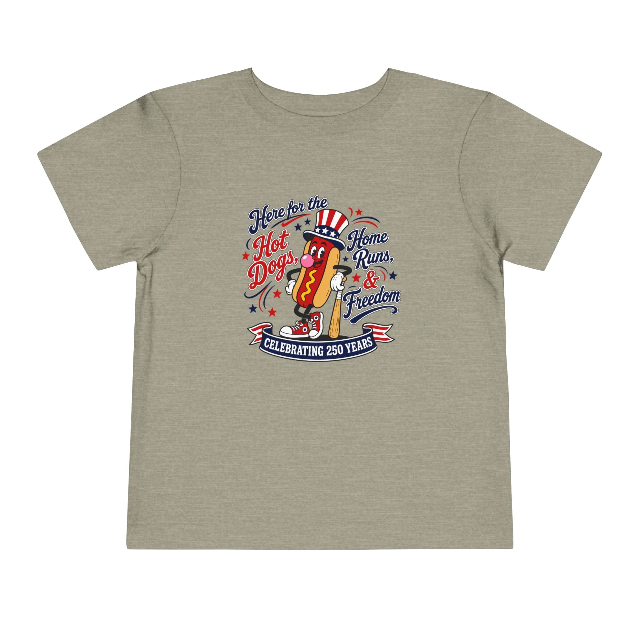 Patriotic 'Here for the Hot Dogs' Toddler Tee — 4th of July Kids Shirt