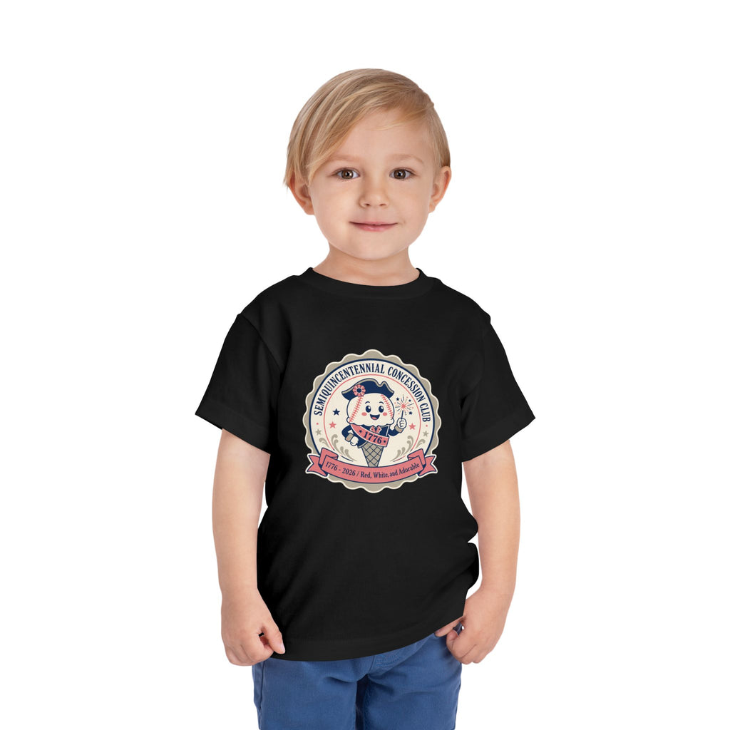 Retro Ice Cream Mascot Toddler Tee – Semiquincentennial Concession Club Kids Shirt (1776–2026)