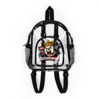 Clear Stadium Backpack — Transparent School & Game Day Bag with Front Logo Pocket