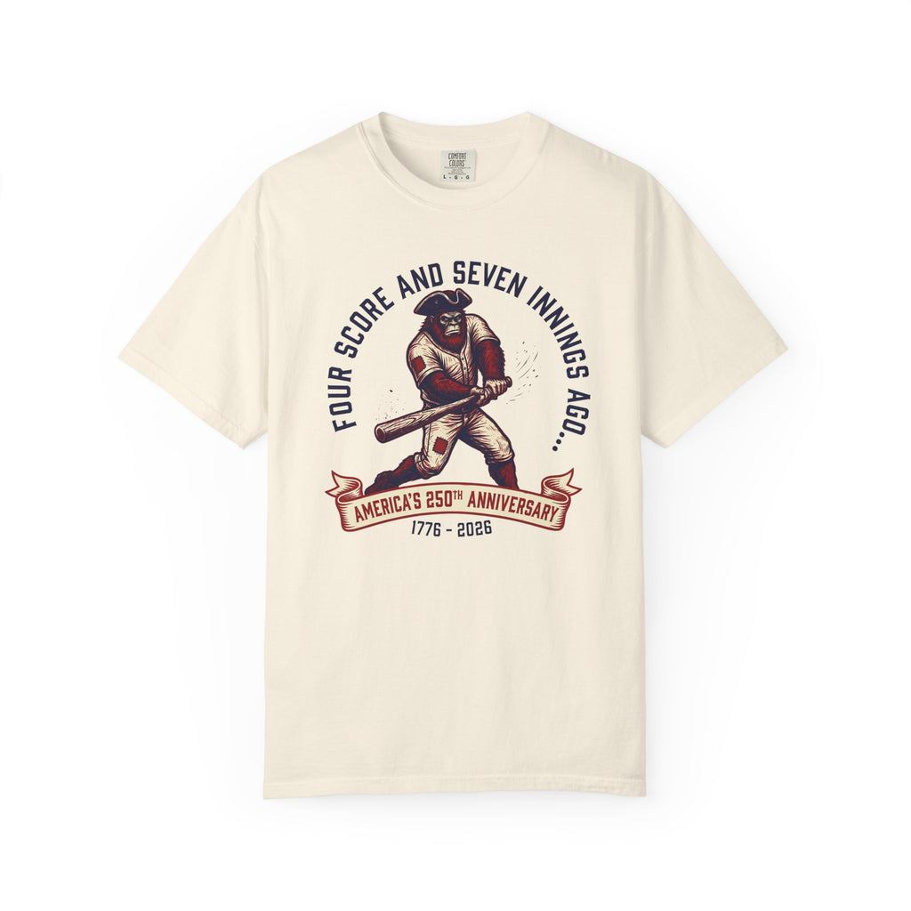 Baseball 'Four Score and Seven Innings Ago' T-Shirt — America’s 250th Anniversary 1776–2026