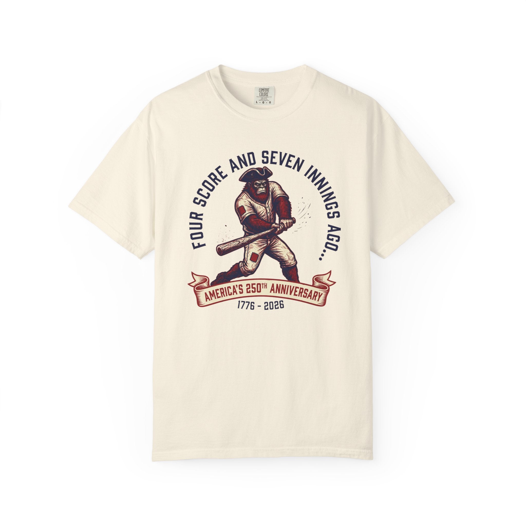 Baseball 'Four Score and Seven Innings Ago' T-Shirt — America’s 250th Anniversary 1776–2026