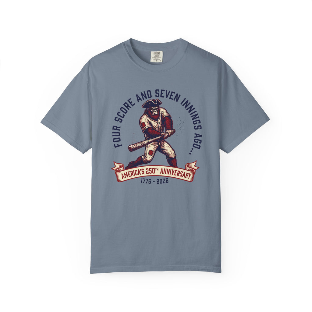 Baseball 'Four Score and Seven Innings Ago' T-Shirt — America’s 250th Anniversary 1776–2026
