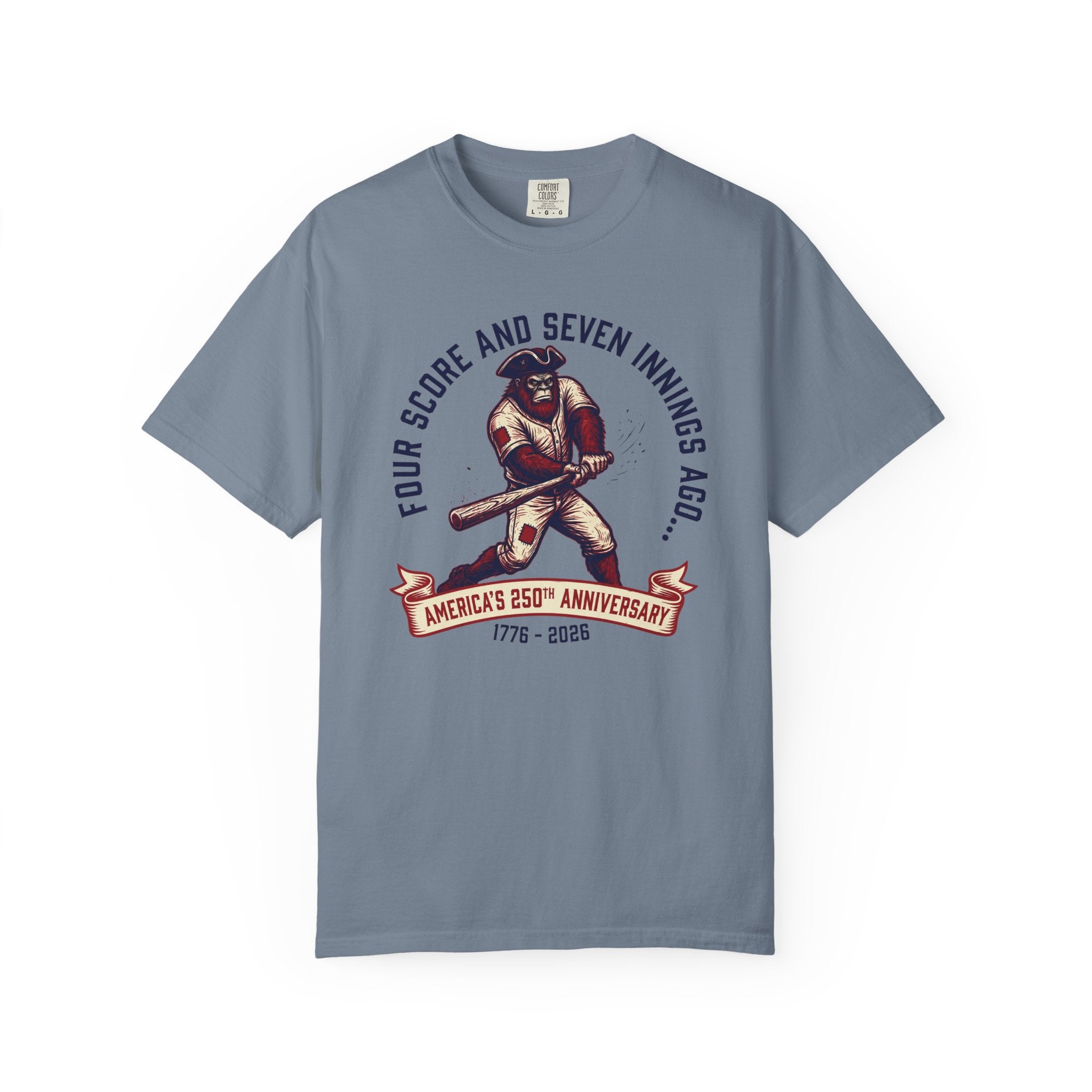 Baseball 'Four Score and Seven Innings Ago' T-Shirt — America’s 250th Anniversary 1776–2026