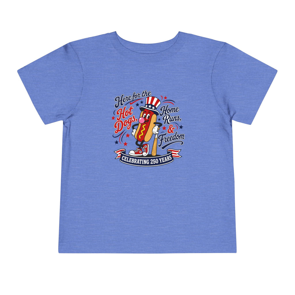 Patriotic 'Here for the Hot Dogs' Toddler Tee — 4th of July Kids Shirt