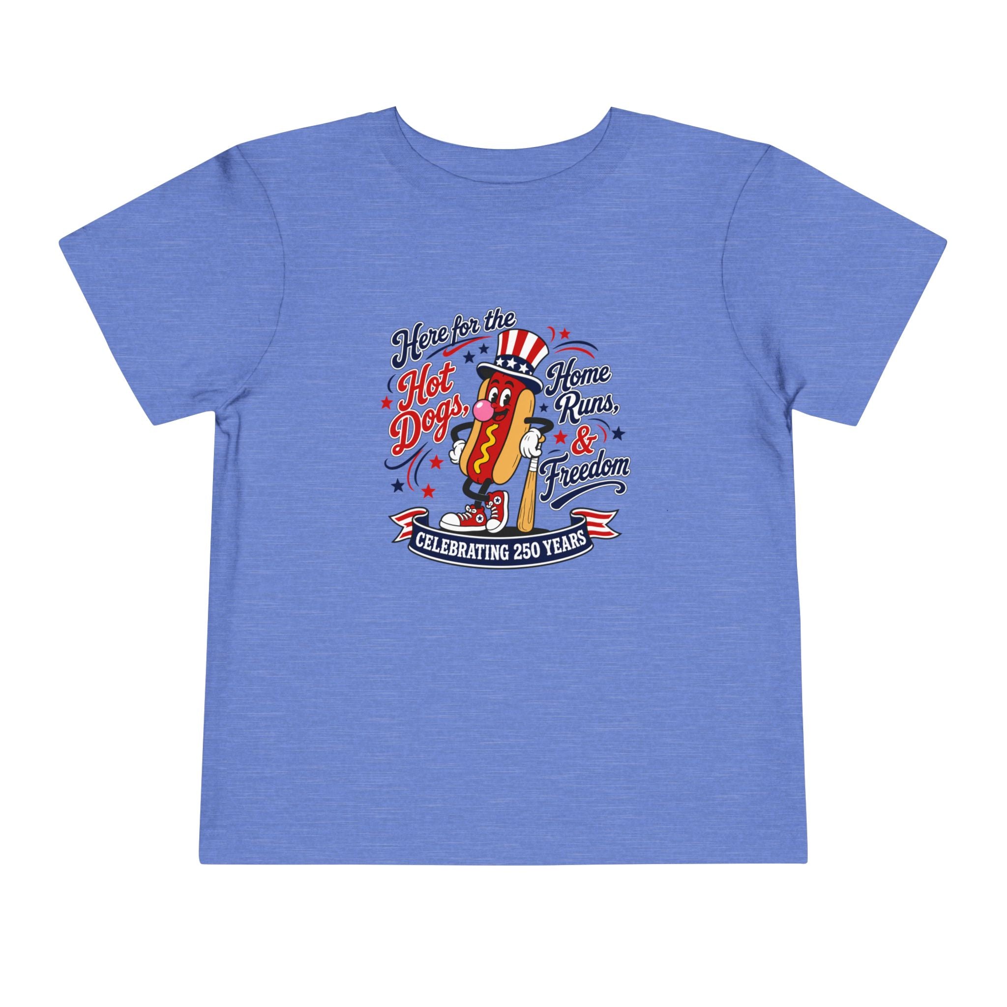 Patriotic 'Here for the Hot Dogs' Toddler Tee — 4th of July Kids Shirt