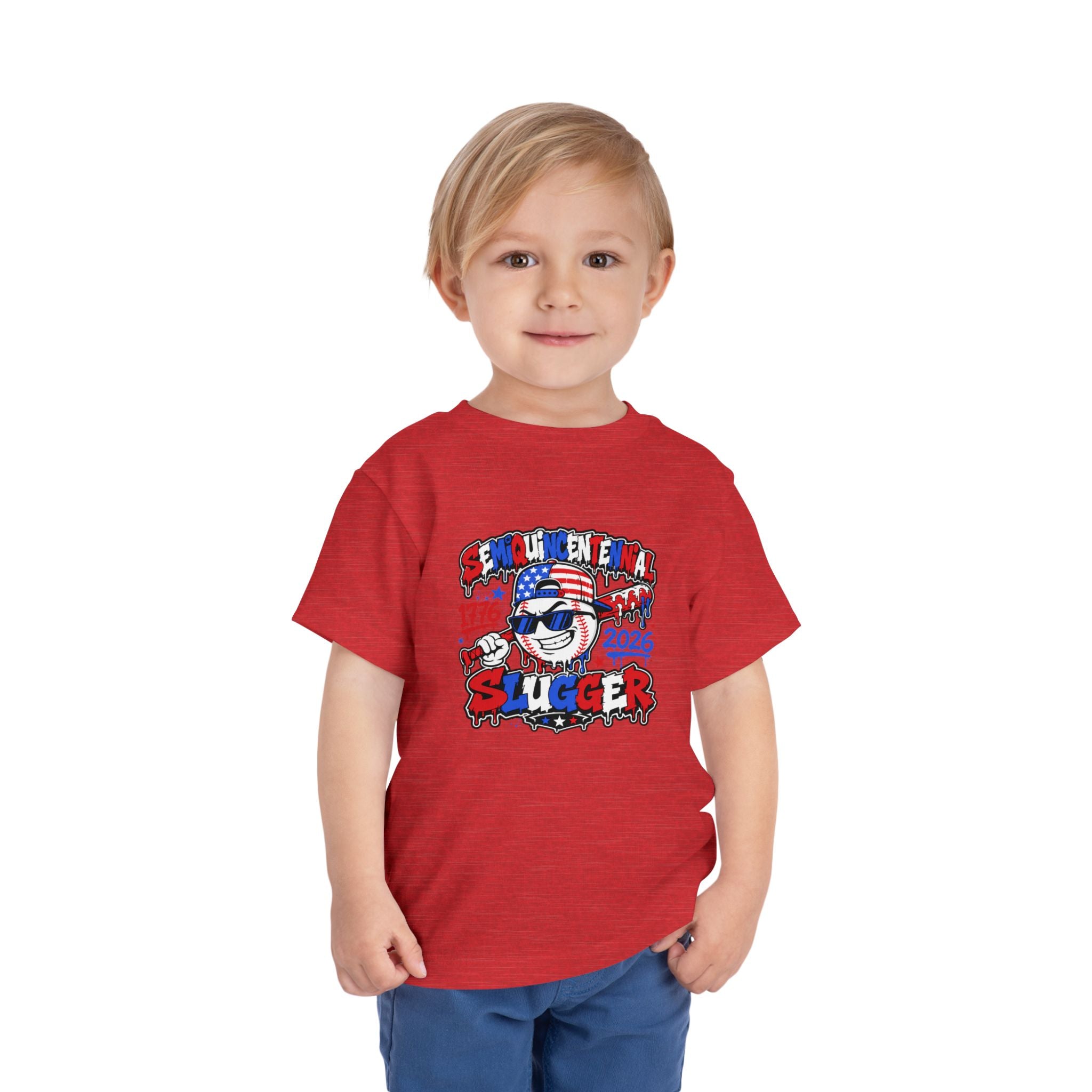 Toddler Tee – Centennial Slugger 1776–2026 Patriotic Baseball Shirt