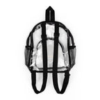 Clear Stadium Backpack — Transparent School & Game Day Bag with Front Logo Pocket