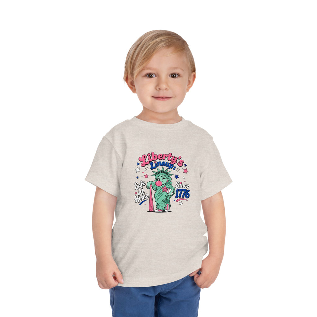 Liberty's Lineup Toddler Tee — Statue of Liberty 'Safe At Home' 1776 Patriotic Shirt