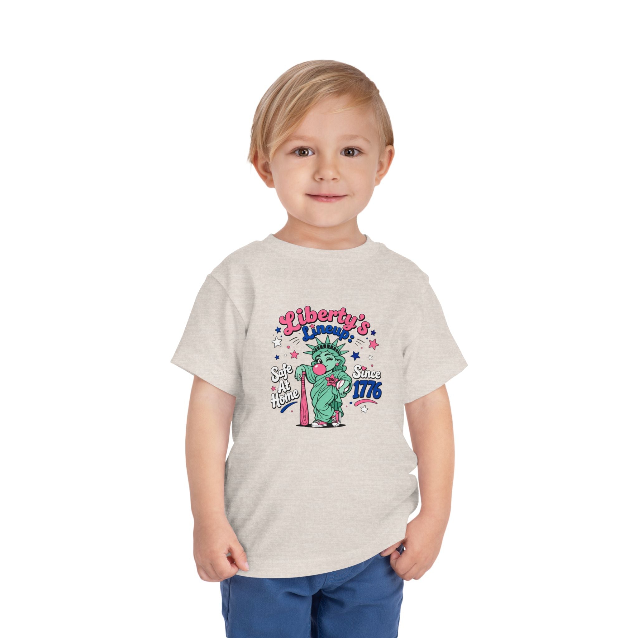 Liberty's Lineup Toddler Tee — Statue of Liberty 'Safe At Home' 1776 Patriotic Shirt