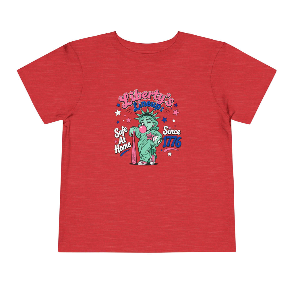 Liberty's Lineup Toddler Tee — Statue of Liberty 'Safe At Home' 1776 Patriotic Shirt