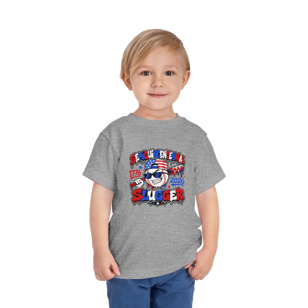 Toddler Tee – Centennial Slugger 1776–2026 Patriotic Baseball Shirt
