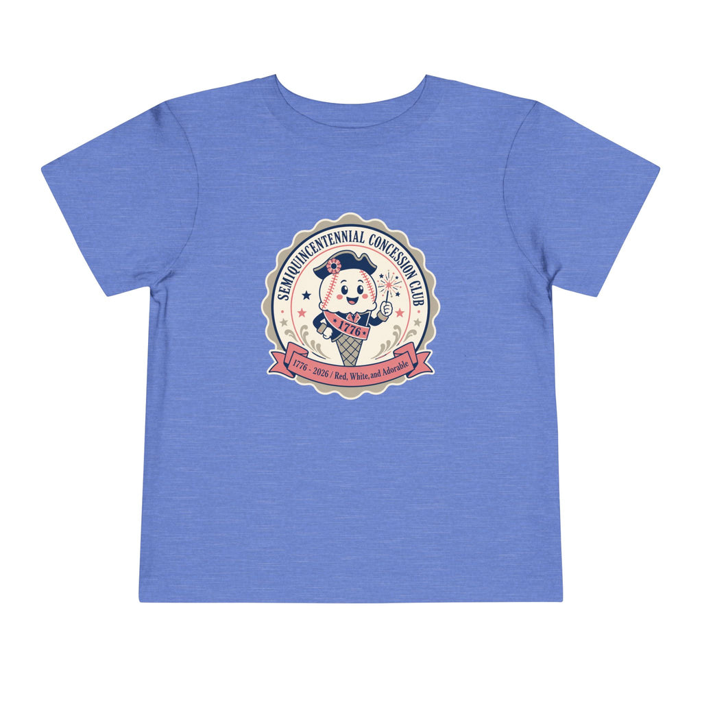 Retro Ice Cream Mascot Toddler Tee – Semiquincentennial Concession Club Kids Shirt (1776–2026)