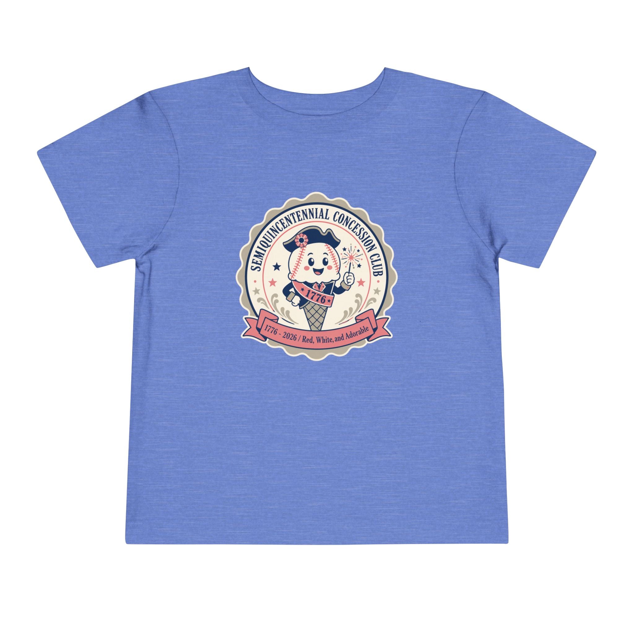 Retro Ice Cream Mascot Toddler Tee – Semiquincentennial Concession Club Kids Shirt (1776–2026)