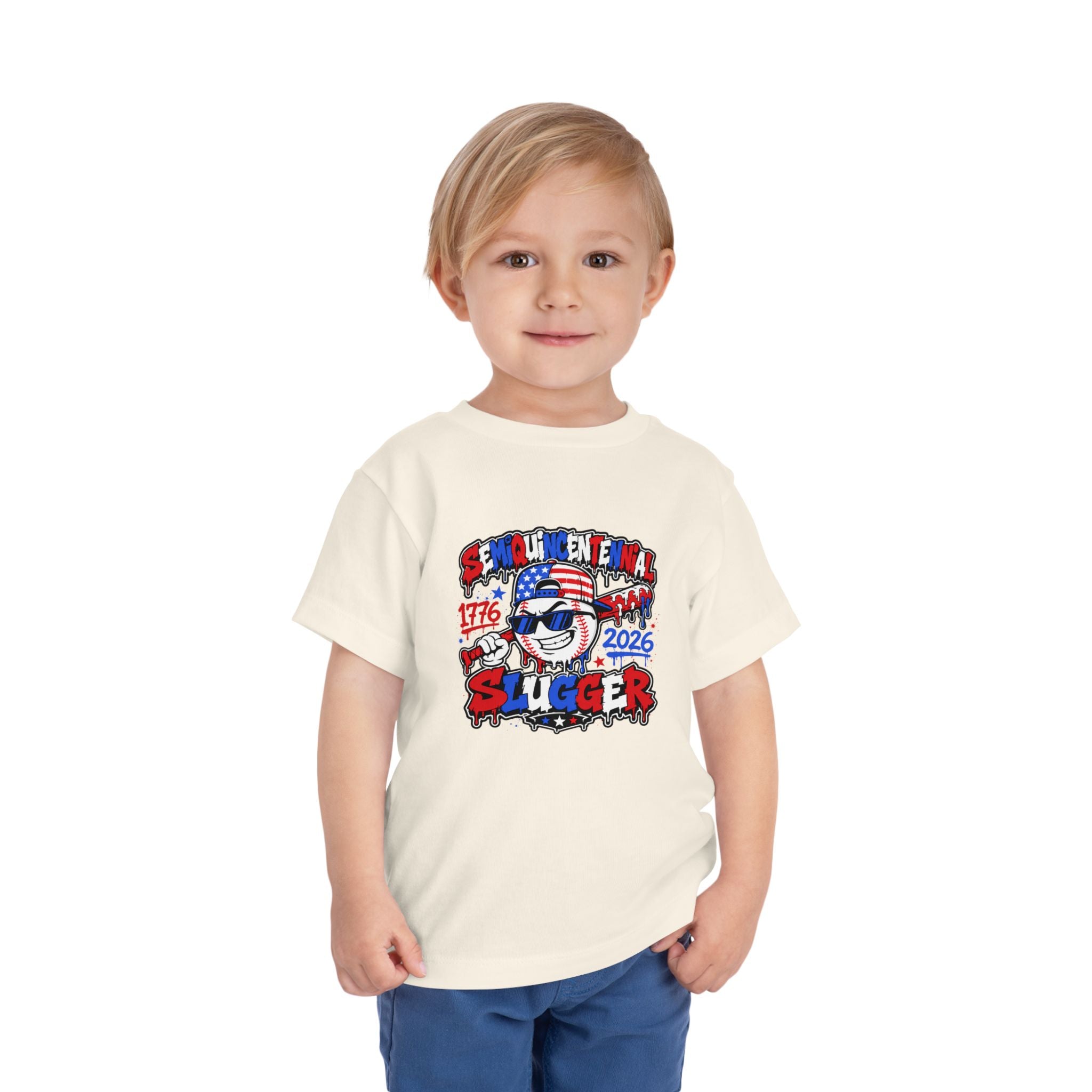 Toddler Tee – Centennial Slugger 1776–2026 Patriotic Baseball Shirt