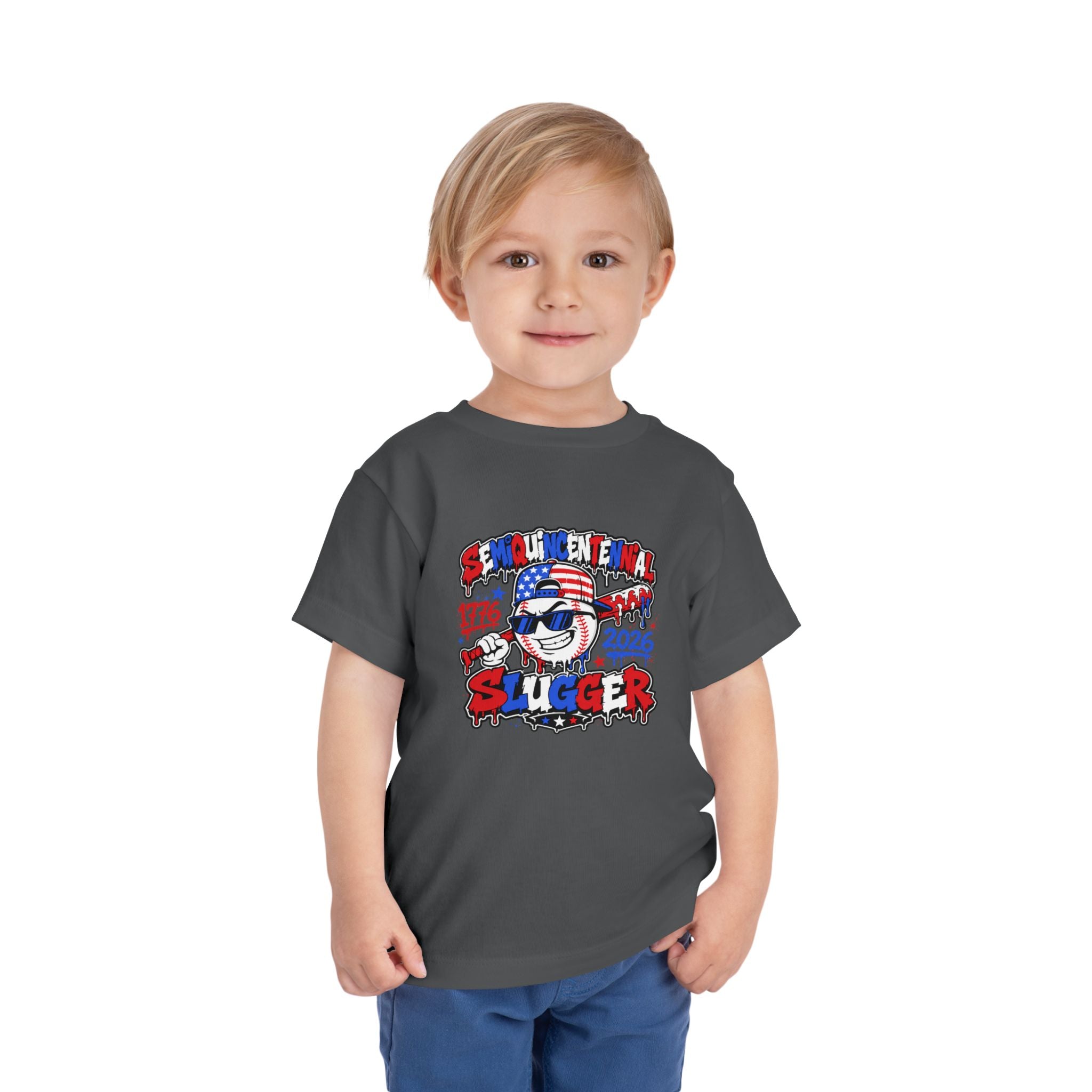 Toddler Tee – Centennial Slugger 1776–2026 Patriotic Baseball Shirt