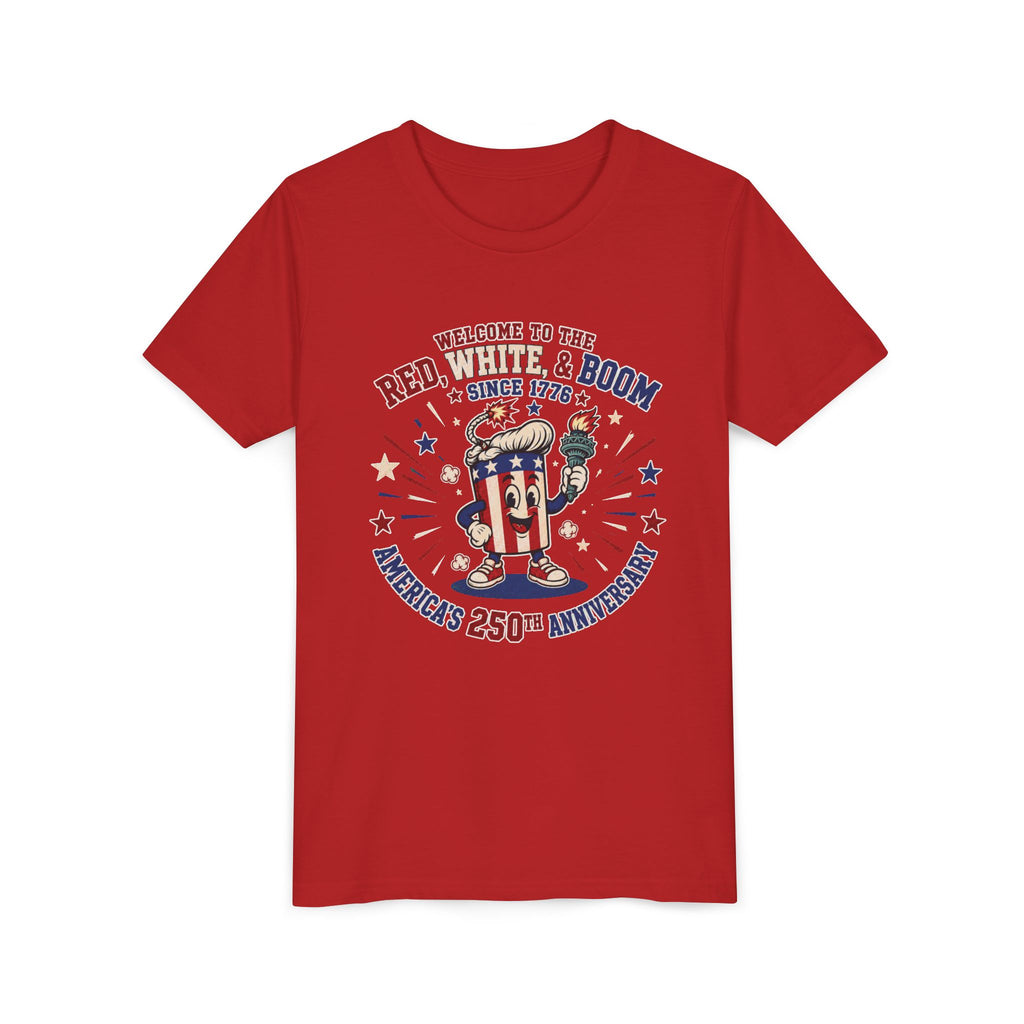 Youth Tee - "Red, White & Boom" America’s 250th Anniversary Patriotic Tee