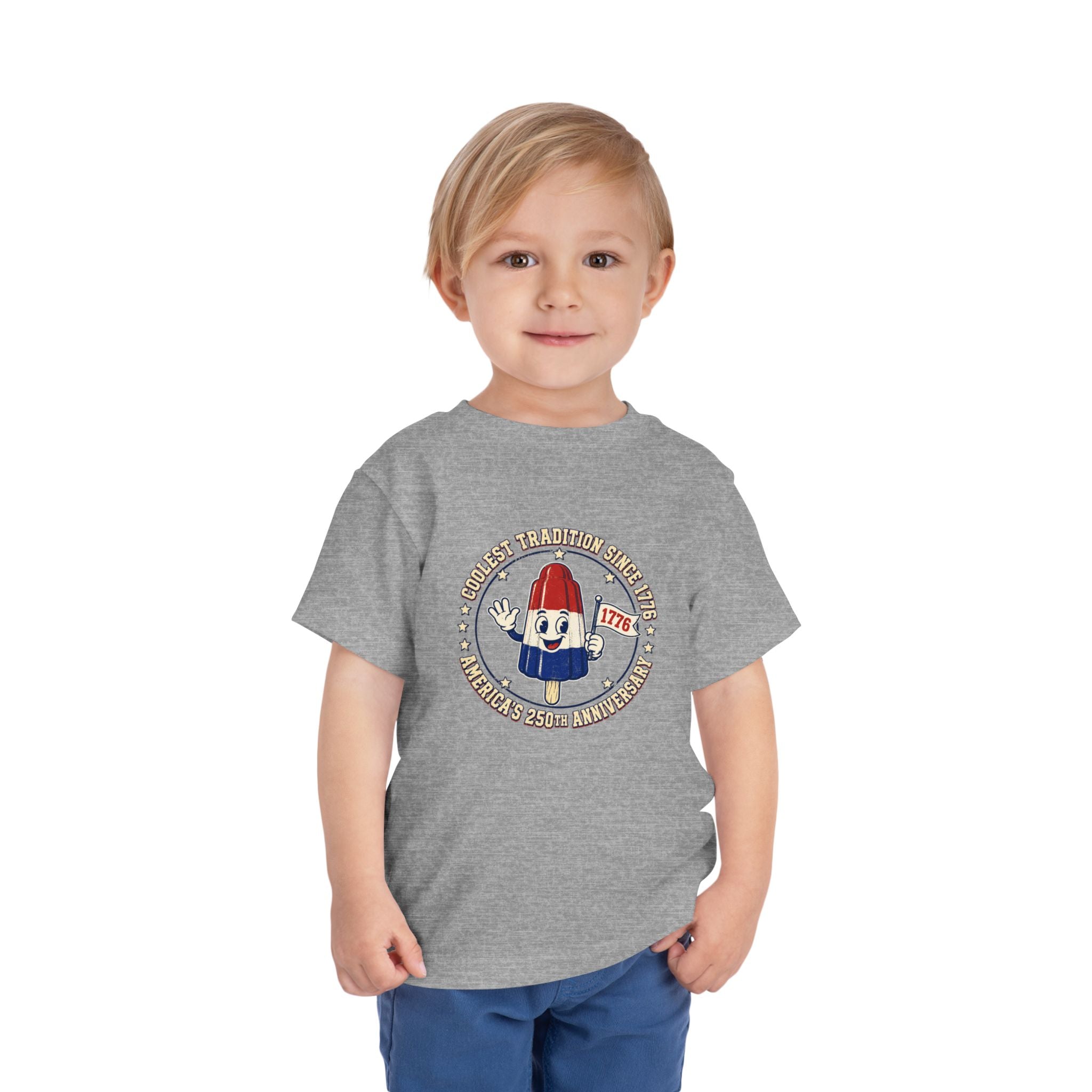 Patriotic Rocket Pop Toddler Tee — 4th of July Vintage Popsicle Shirt
