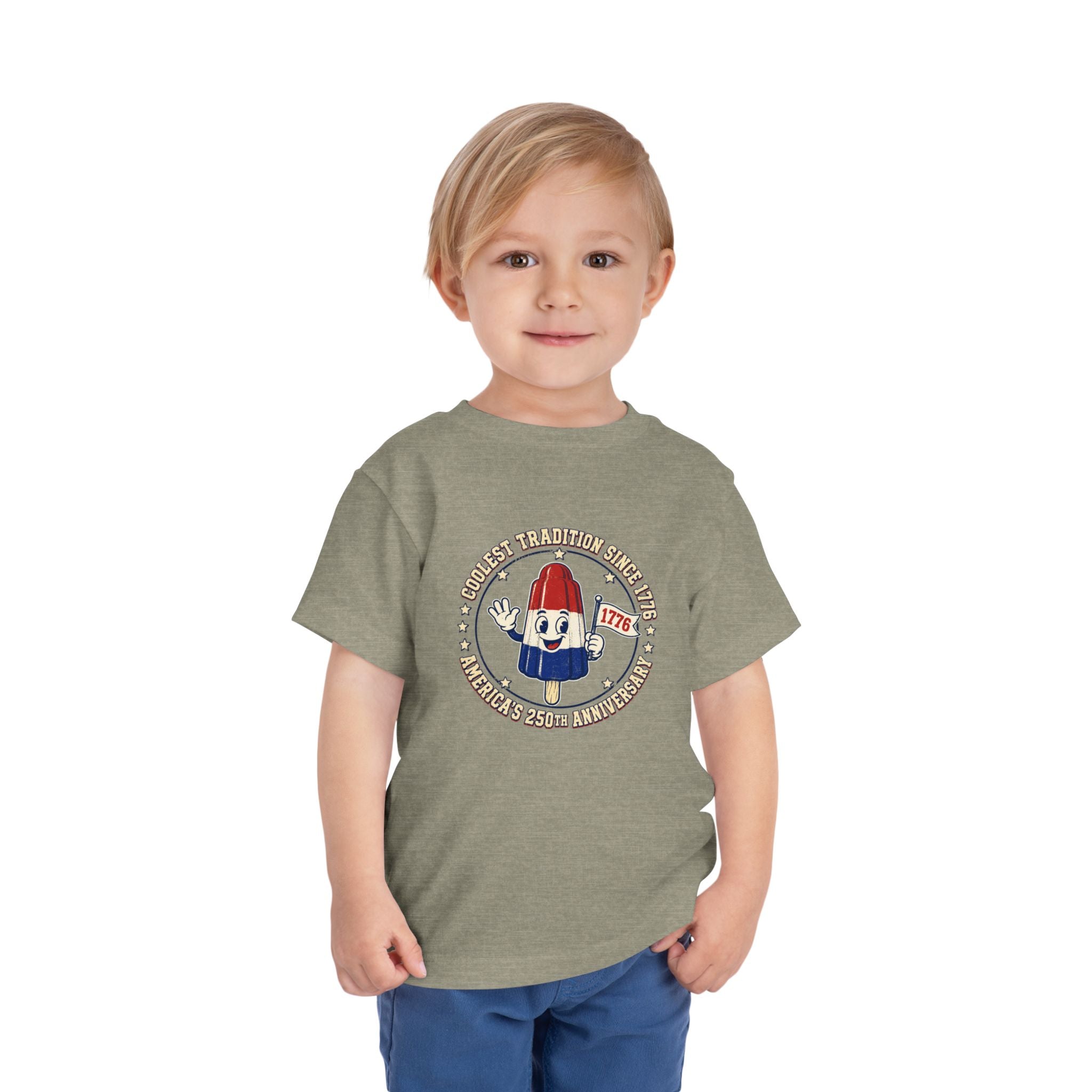 Patriotic Rocket Pop Toddler Tee — 4th of July Vintage Popsicle Shirt