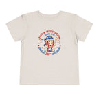Retro Popcorn Toddler Tee — “Poppin’ Into Freedom” 250th Anniversary Patriotic Popcorn Graphic