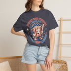 T-Shirt — "Poppin' Into Freedom" 250th Anniversary Patriotic Popcorn Tee