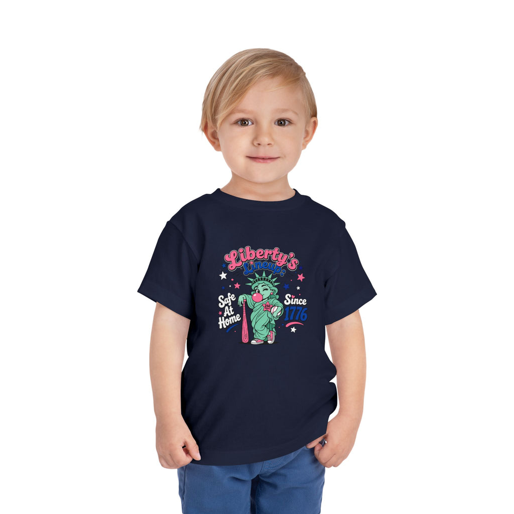 Liberty's Lineup Toddler Tee — Statue of Liberty 'Safe At Home' 1776 Patriotic Shirt