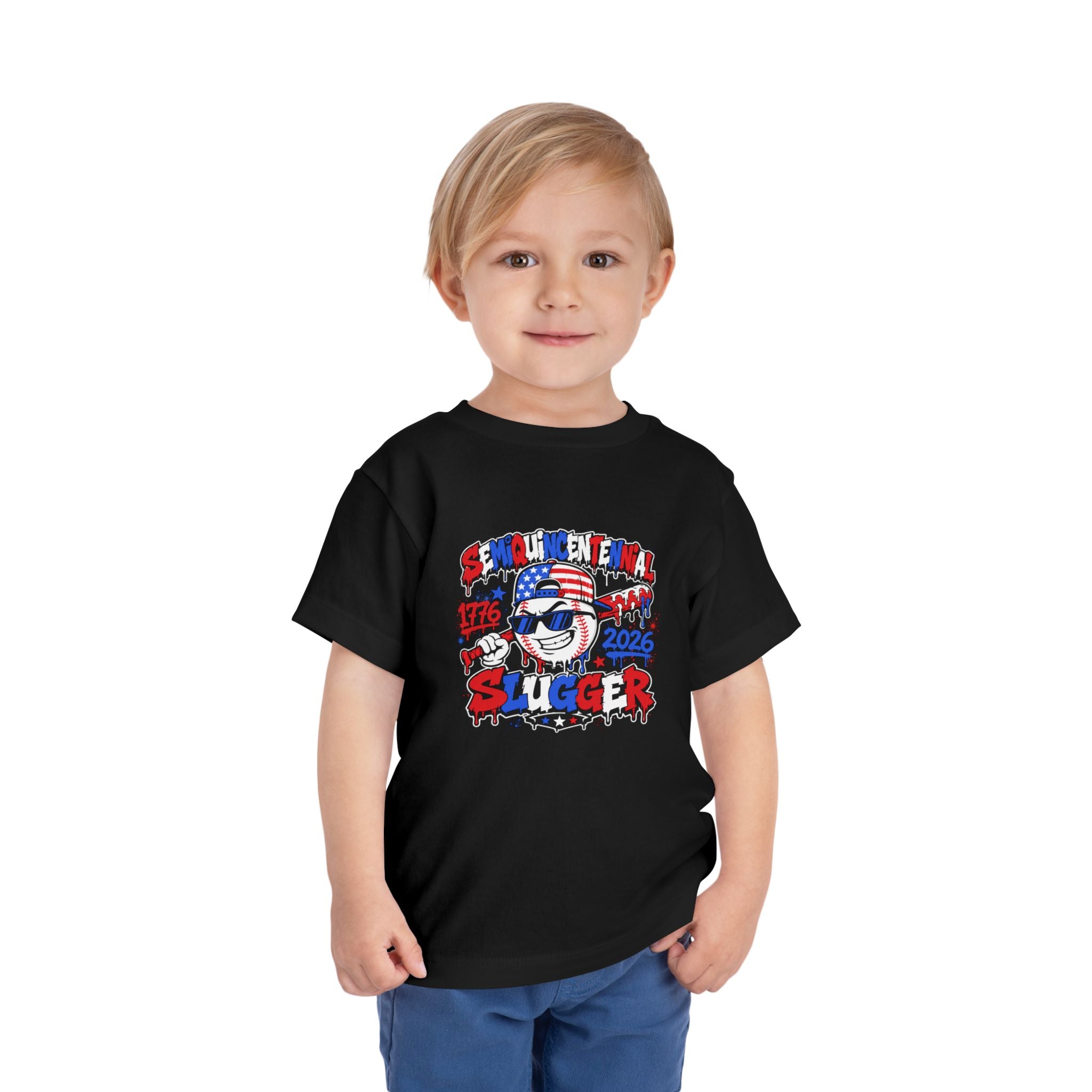 Toddler Tee – Centennial Slugger 1776–2026 Patriotic Baseball Shirt