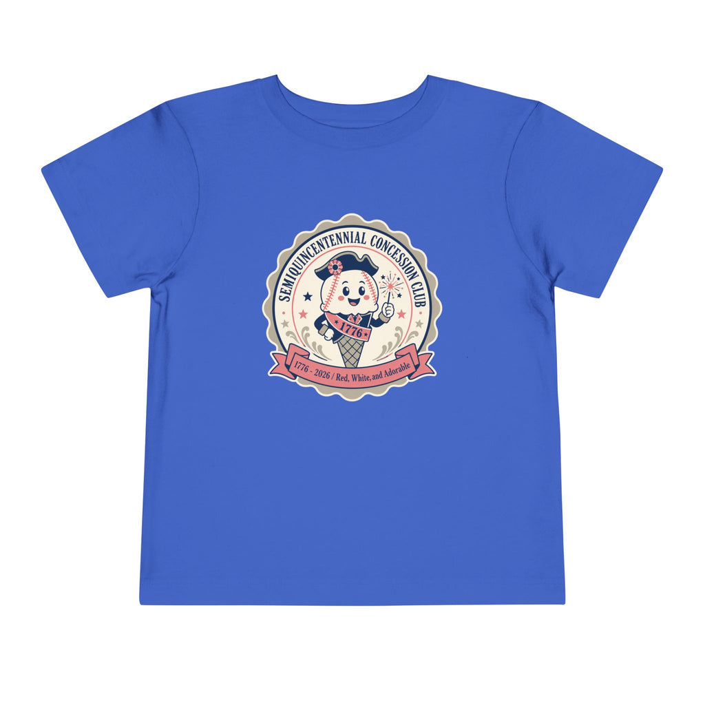 Retro Ice Cream Mascot Toddler Tee – Semiquincentennial Concession Club Kids Shirt (1776–2026)