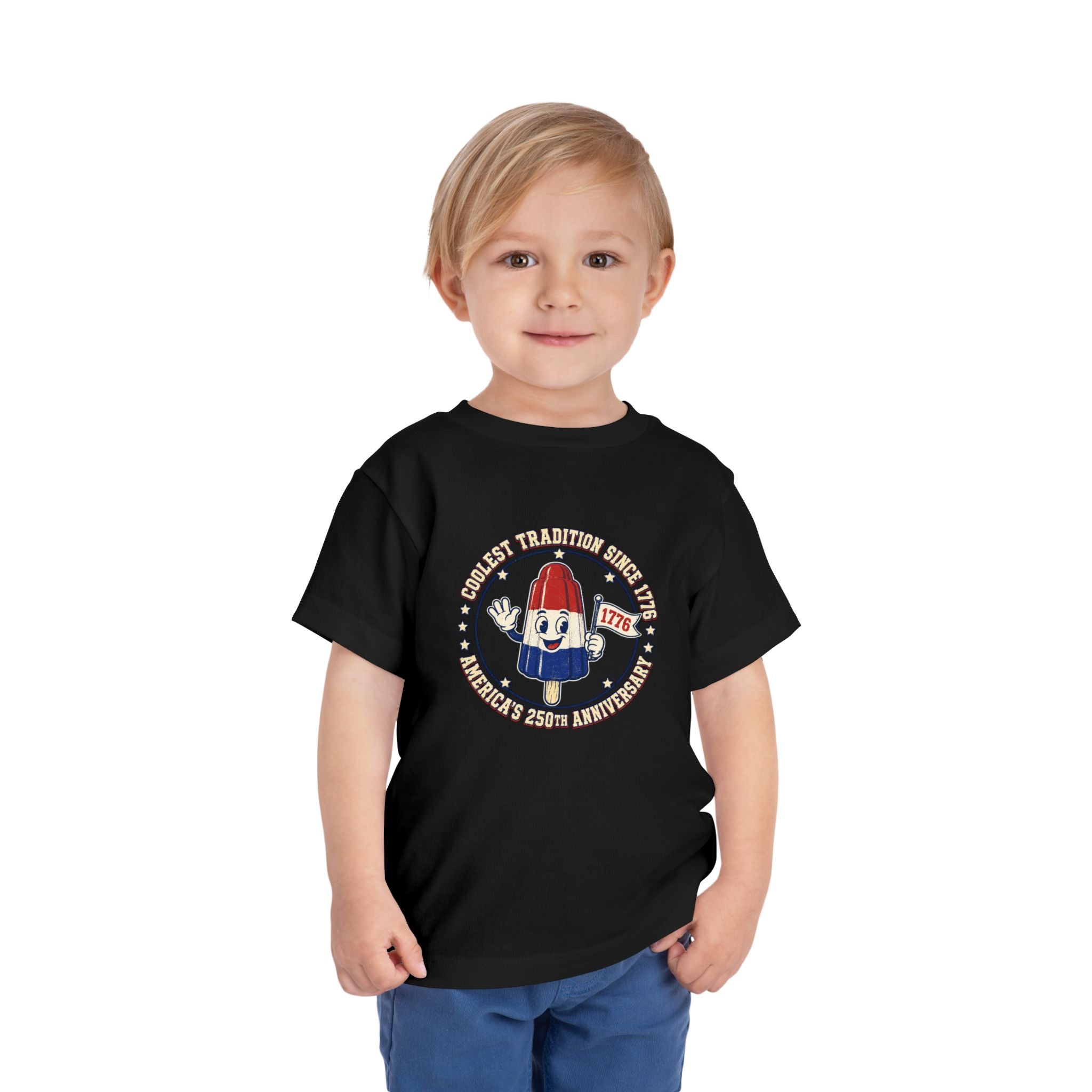 Patriotic Rocket Pop Toddler Tee — 4th of July Vintage Popsicle Shirt